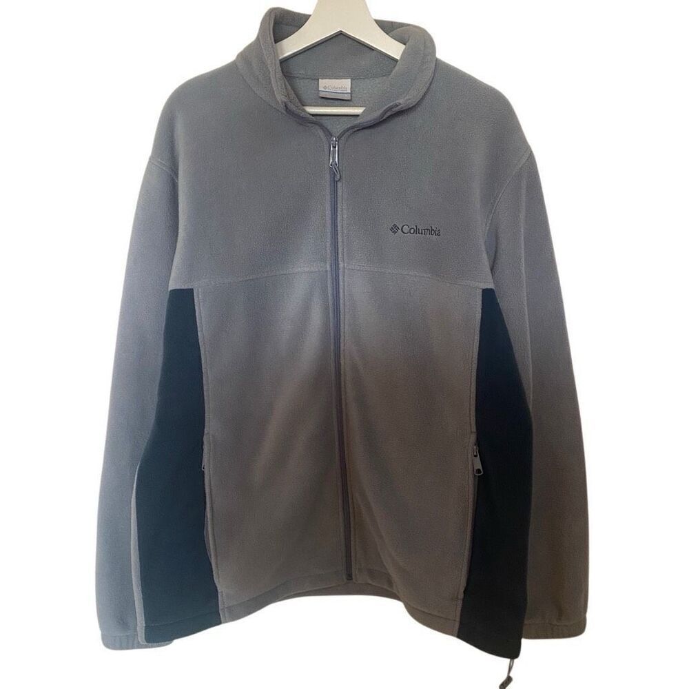 Columbia Large full zip fleece jacket light & dark blue large